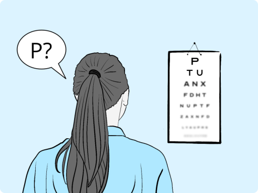 Mujer durante un examen ocular
