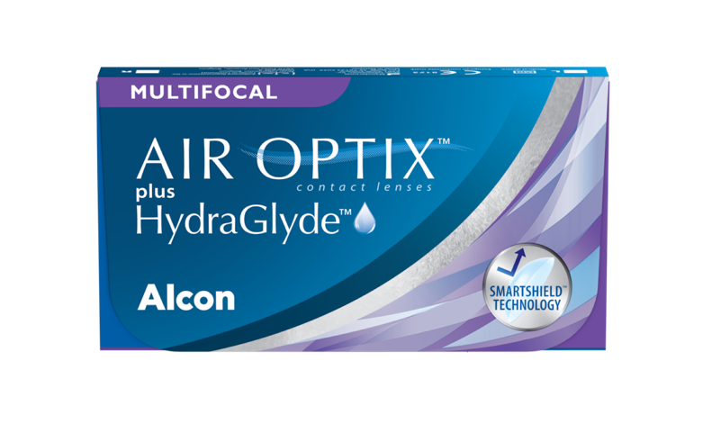 AIR OPTIX™ PLUS HYDRAGLYDE™ MULTIFOCAL contact lens pack shot
