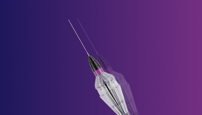 An image of the FINESSE REFLEX Handle. The device appears on a purple background.
