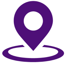 Une icône violette de marqueur de carte