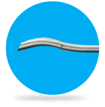 Embout INTREPID Balanced sur fond circulaire bleu.