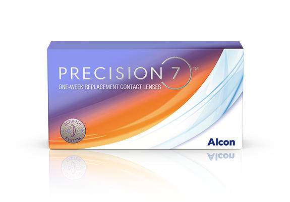 Boîte de lentilles cornéennes hebdomadaires PRECISION7 d’Alcon avec le système ACTIV-FLO