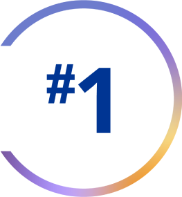 Icône circulaire avec le texte « #1 », représentant une première place ou une position de leader.