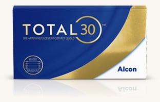 Boîte de lentilles de contact TOTAL30® d’Alcon pour remplacement mensuel