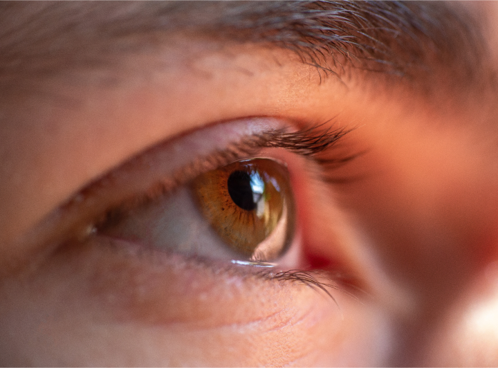 Close-up on brown eye