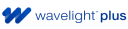 A white wavelight® plus logo. On the left, a blue “w” appears next to the text “wavelight plus”.