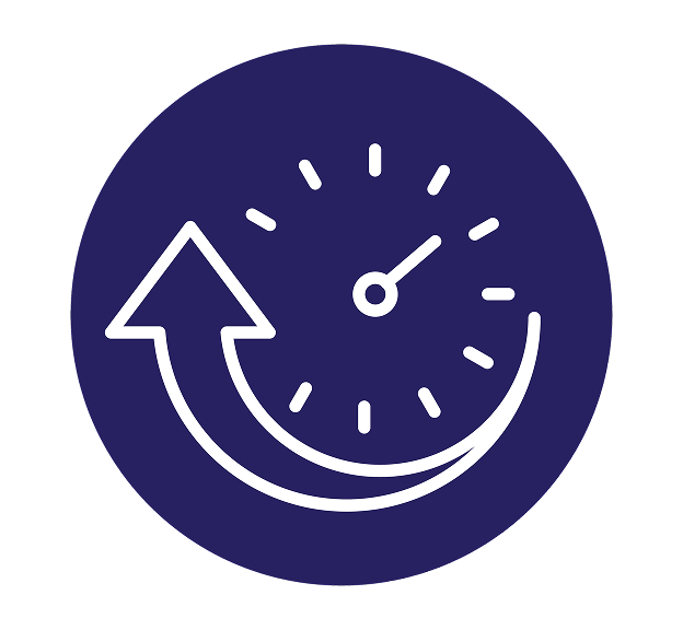 Clock with circular arrow icon