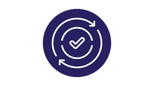 Checkmark with circular arrows icon