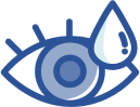 Healthy eyes with moisture drop icon