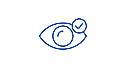 A blue icon of an eye.