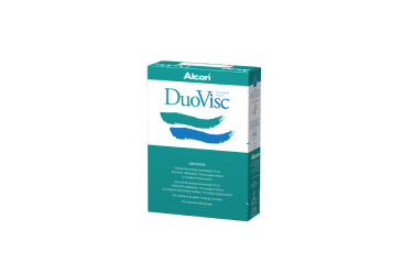 Alcon’s DuoVisc OVD product box. This product contains 0.50 ml of Viscoat and 0.55 ml of ProVisc.