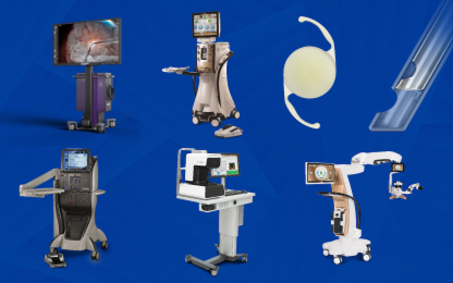 Collection of Alcon's cutting-edge medical devices for eye care professionals