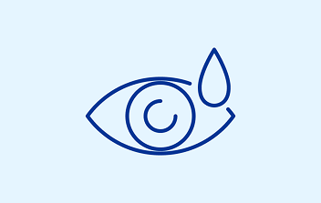 Eye icon with a droplet symbol to the upper right