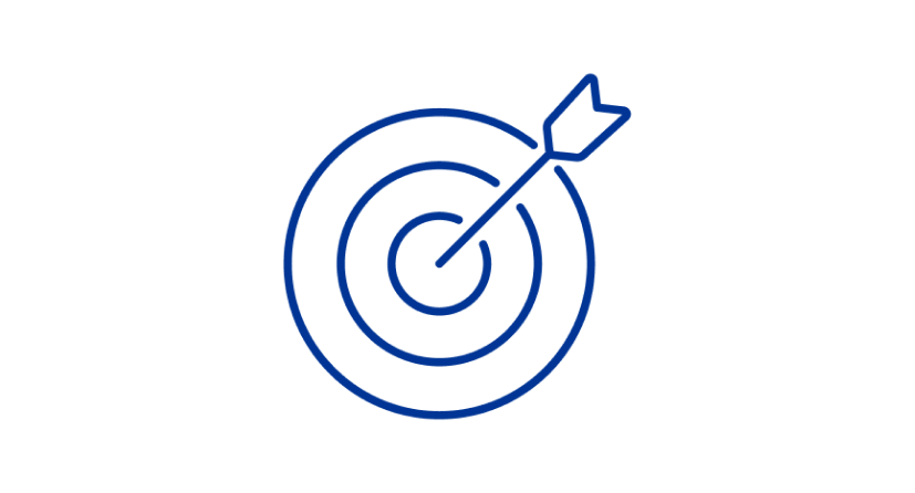 Target icon with an arrow hitting the bullseye