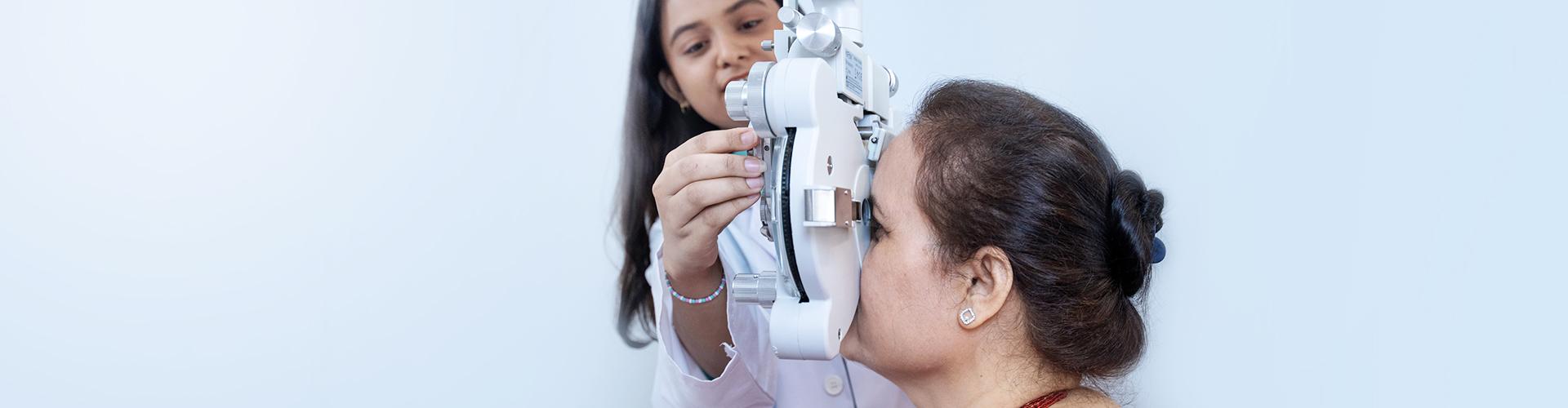 Person during eye examination