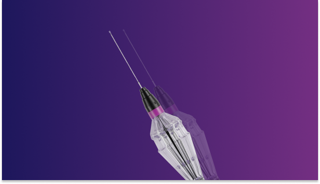 An image of the FINESSE Flex Loop. The device appears on a purple background.