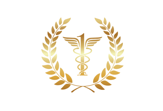 An image of gold laurels surrounding a number 1 in the shape of a caduceus that is meant to depict that PanOptix is the most implanted trifocal IOL in the world.