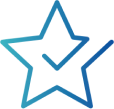 icon of a star with a checkmark in the middle