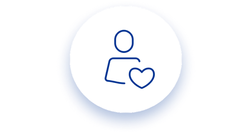 Person and the heart icon