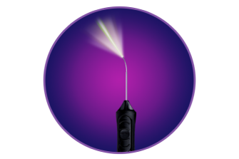 Sonda laser VEKTOR su un cerchio viola.