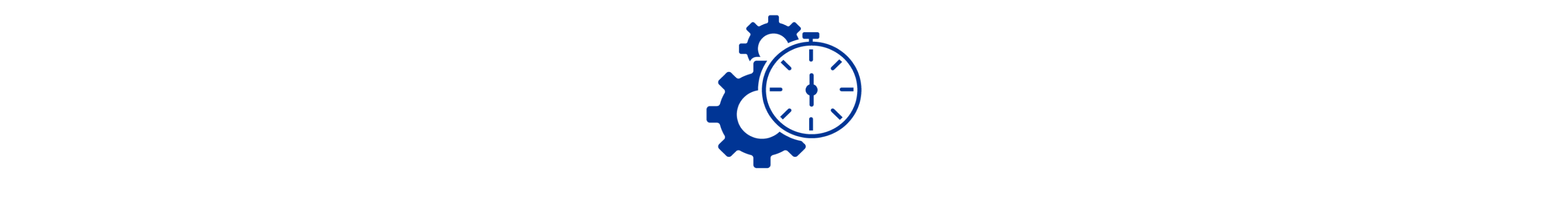 Un'icona blu di due ingranaggi e un cronometro.