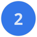 Icona del numero due su sfondo blu.