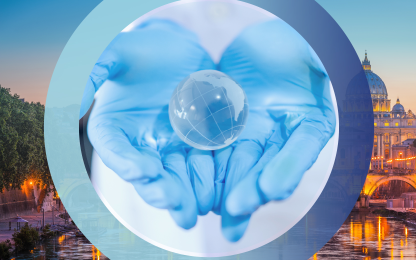 Earth model in hands