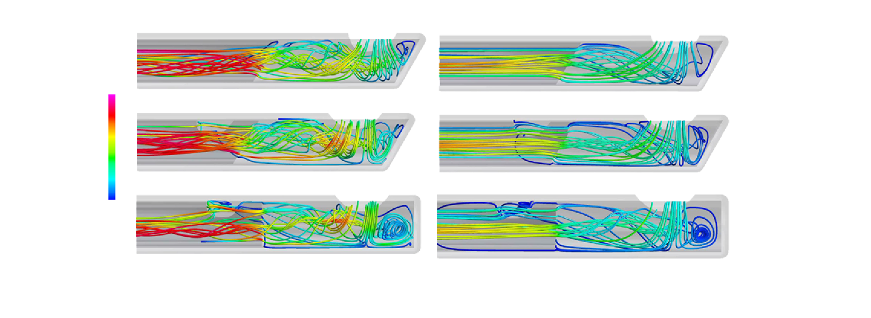 灌流液および硝子体中でのAdvanced ULTRAVIT、HYPERVITベベルチップおよびHYPERVITフラットチッププローブの逆流を比較した画像。HYPERVITベベルチップでは他のプローブと比較して逆流を低減します。