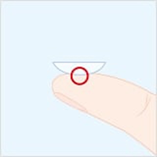 Contact Lens placed on fingertip