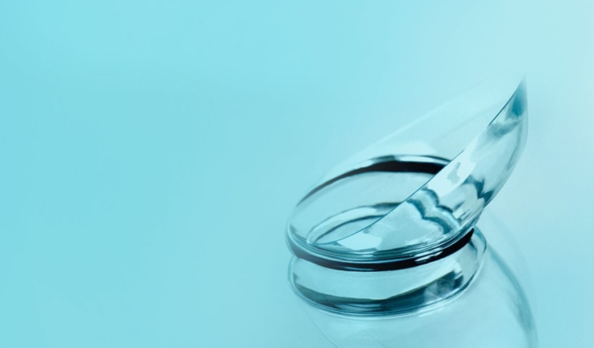 Image of lens on blue background