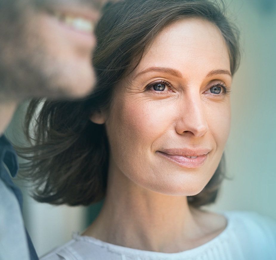 Middle aged woman smiling