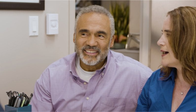 Man and Woman visiting the eye doctor