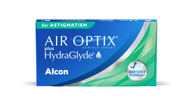 AIR OPTIX plus HydraGlyde Toric contact lens pack shot