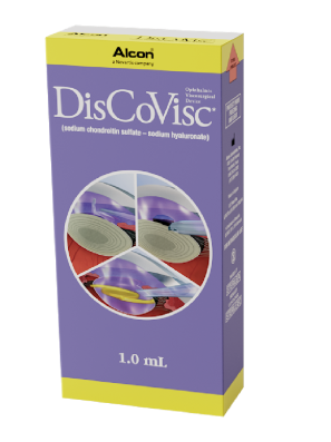 Alcon’s DisCoVisc product box. This product contains 1ml of DisCoVisc.
