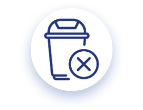 Blue waste reduction icon