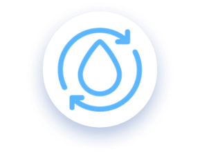 Blue drop and blue arrows icon