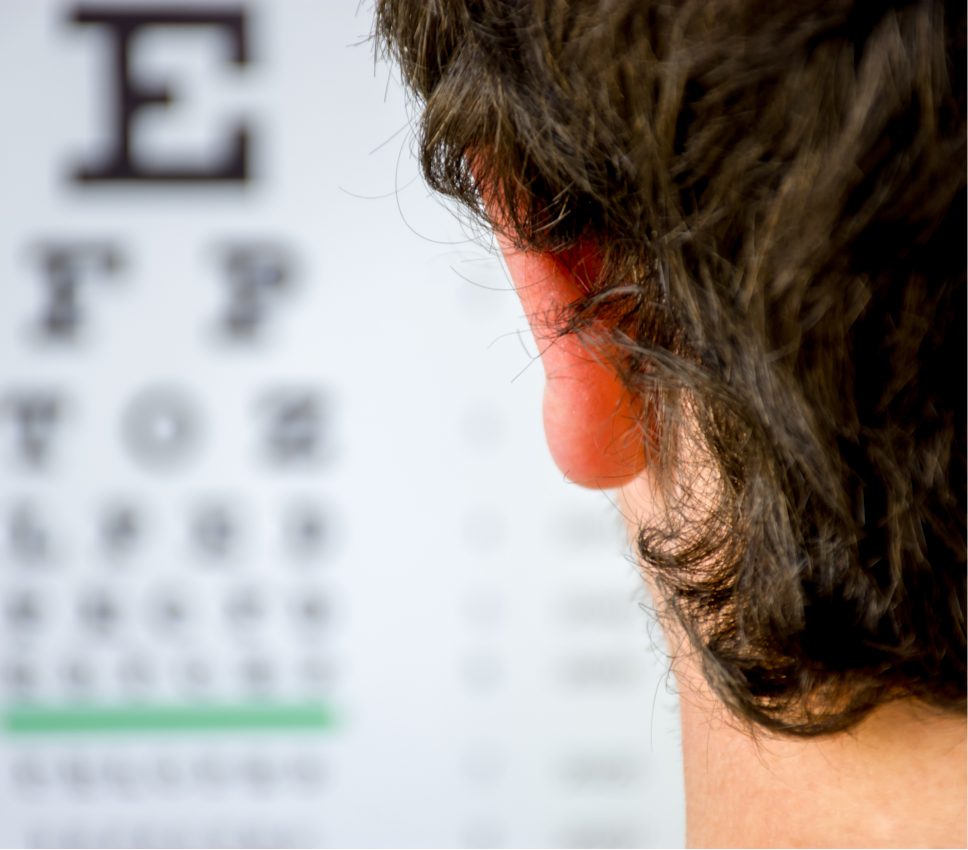 Man and vision test board