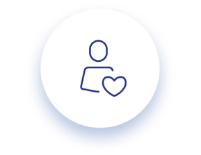 Icon of a person holding a heart