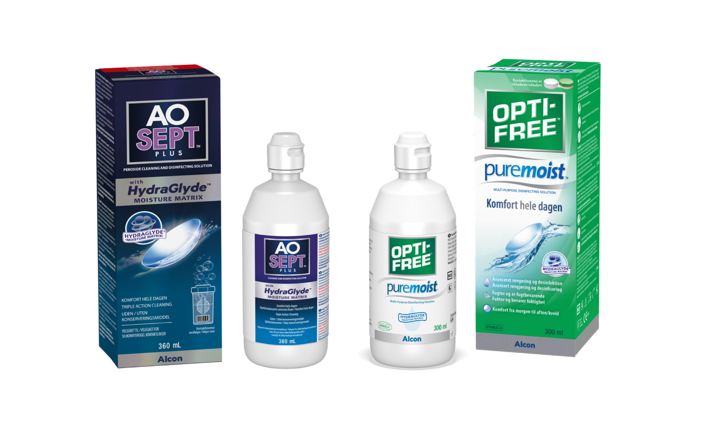 AO SEPT plus HydraGlyde and OPTI-FREE puremoist