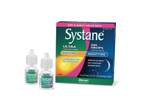 Systane Day and Night Eye Drops bottles and value pack box