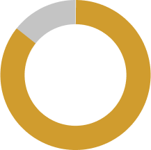 doughnut chart showing 86%