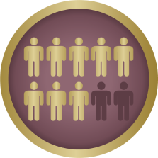 Icon showing 10 people, 8 of which are highlighted