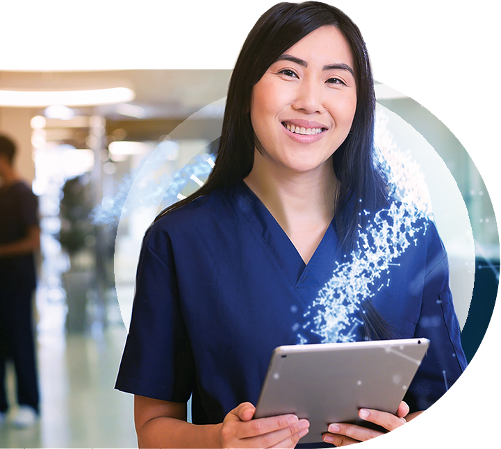 Female Physician holding a tablet