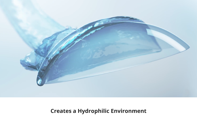 Creates a hydrophilic environment