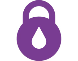 icon of padlock with water droplet inside