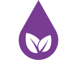 water droplet icon with plant leaves inside