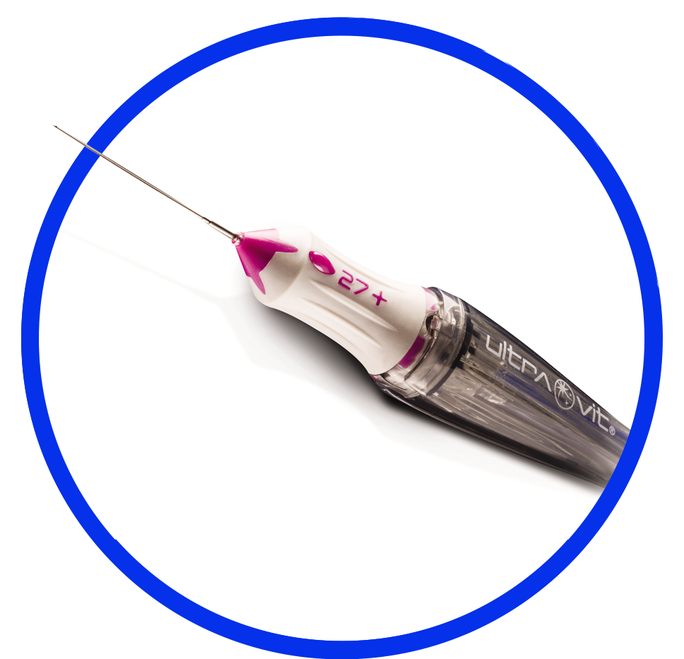 Advanced Ultravit on white background with blue circle