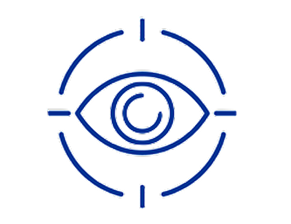 Blue eye icon in the crosshairs