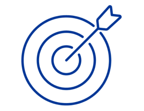 Blue shield icon with an arrow