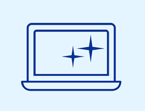 Blue laptop icon